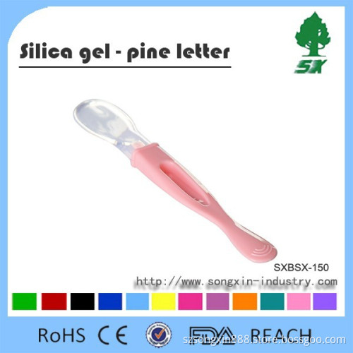 Collapsible and wholesale price Baby Feeding Spoon Silicone Baby Spoon